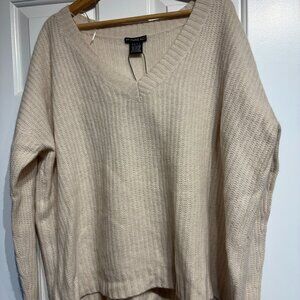 Enthread 100% Cashmere Knit Loose Fit Sweater (Cream/Off White) (Size: Large)